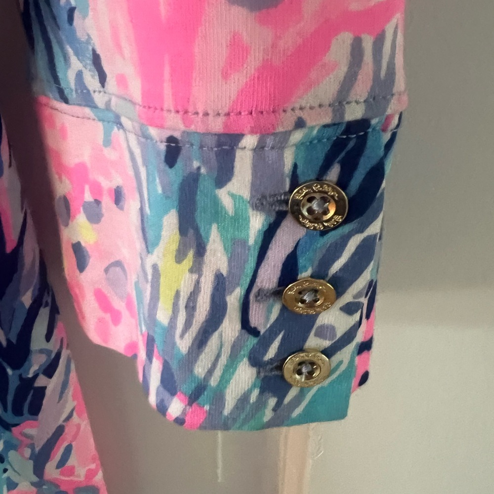 Lilly Pulitzer Vibrant Pink and Blue Fabric